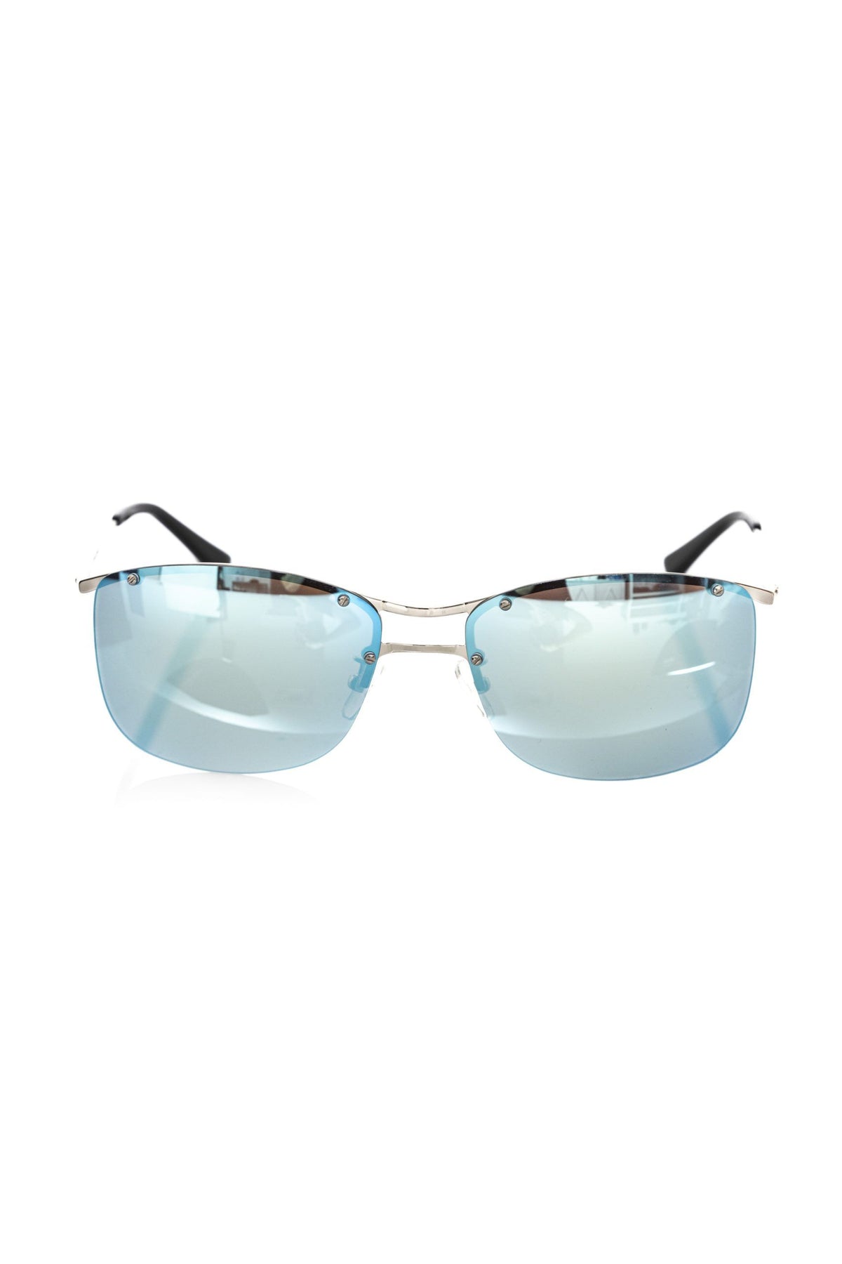 Lunettes de soleil Frankie Morello pour homme, métallisées argentées