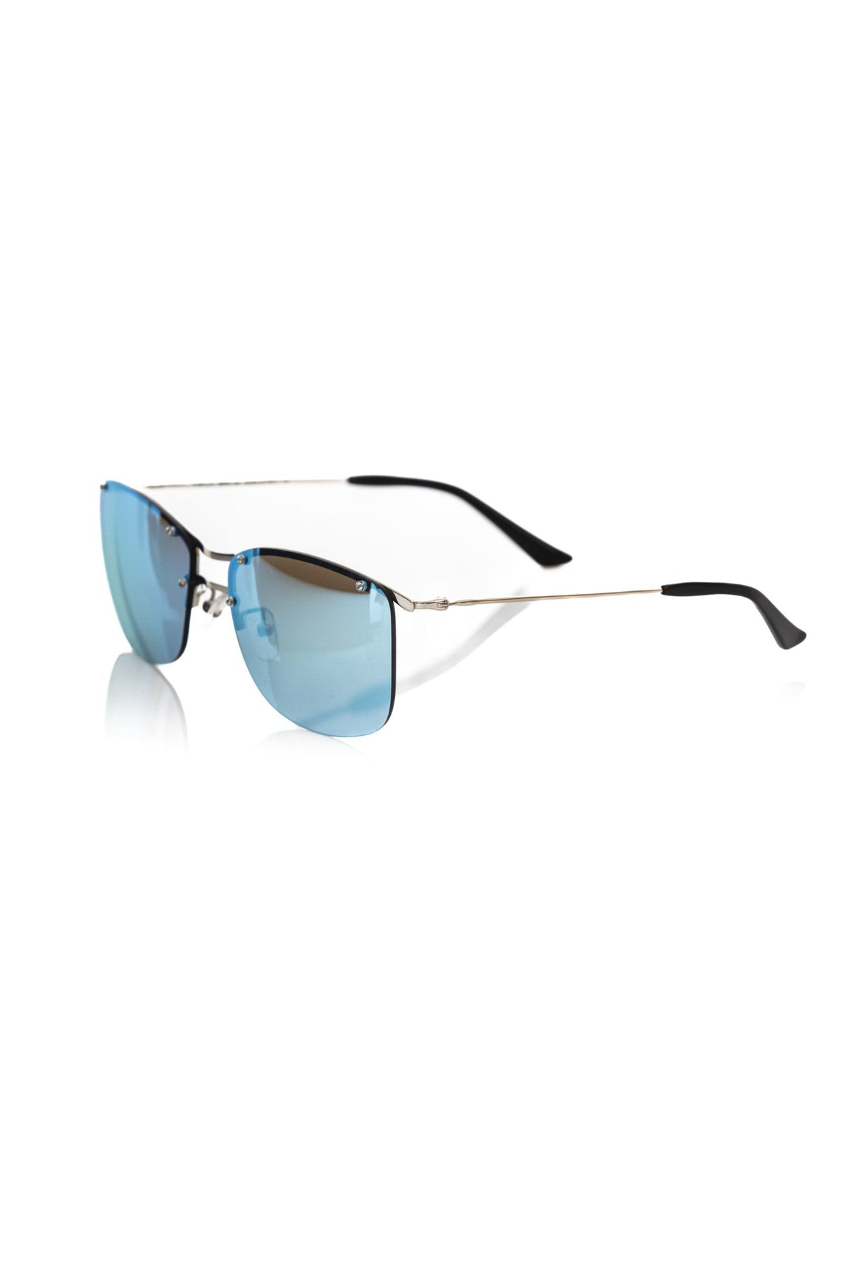 Lunettes de soleil Frankie Morello pour homme, métallisées argentées