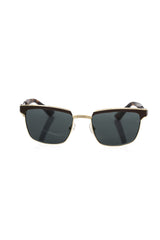Lunettes de soleil Frankie Morello pour homme, en fibres métalliques marron