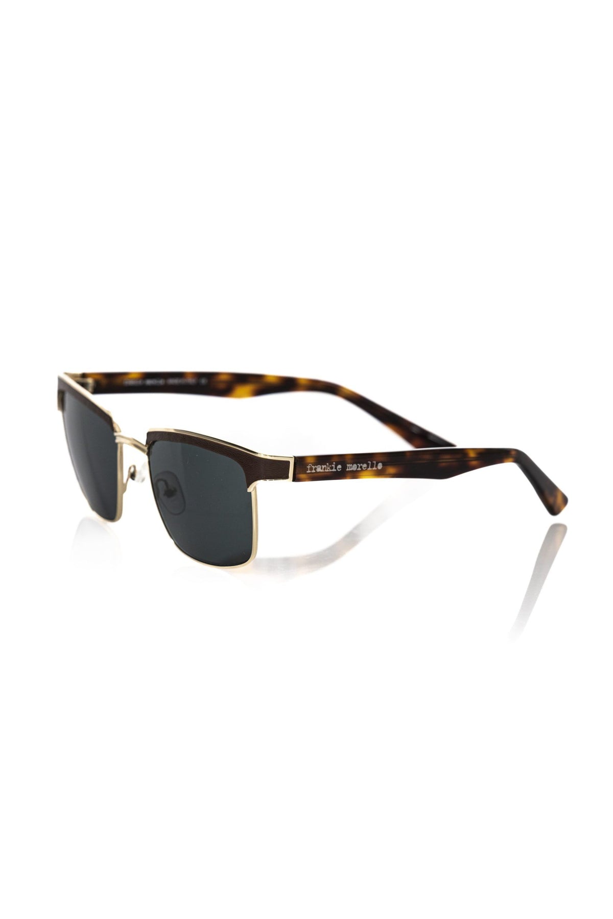 Lunettes de soleil Frankie Morello pour homme, en fibres métalliques marron