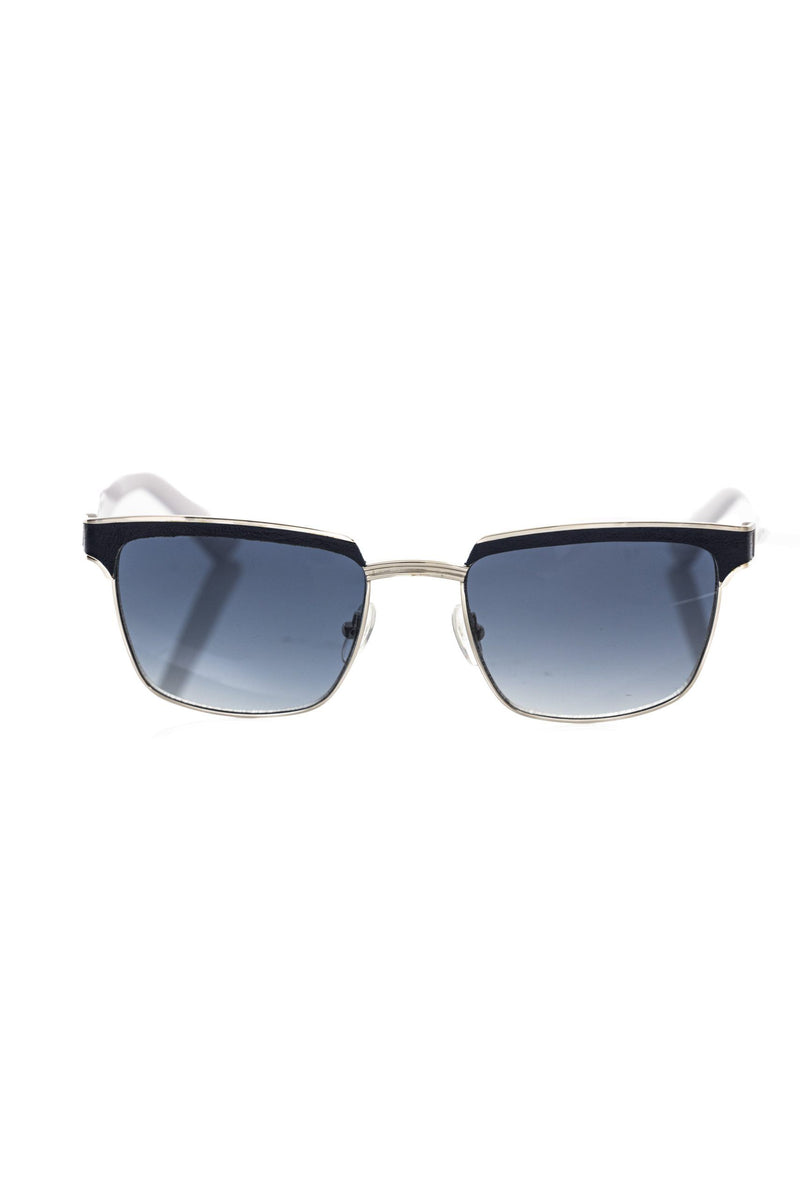 Frankie Morello Zwarte Metallic Vezel Heren Zonnebril