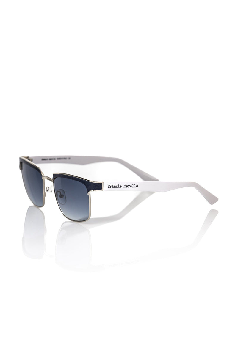 Frankie Morello Zwarte Metallic Vezel Heren Zonnebril