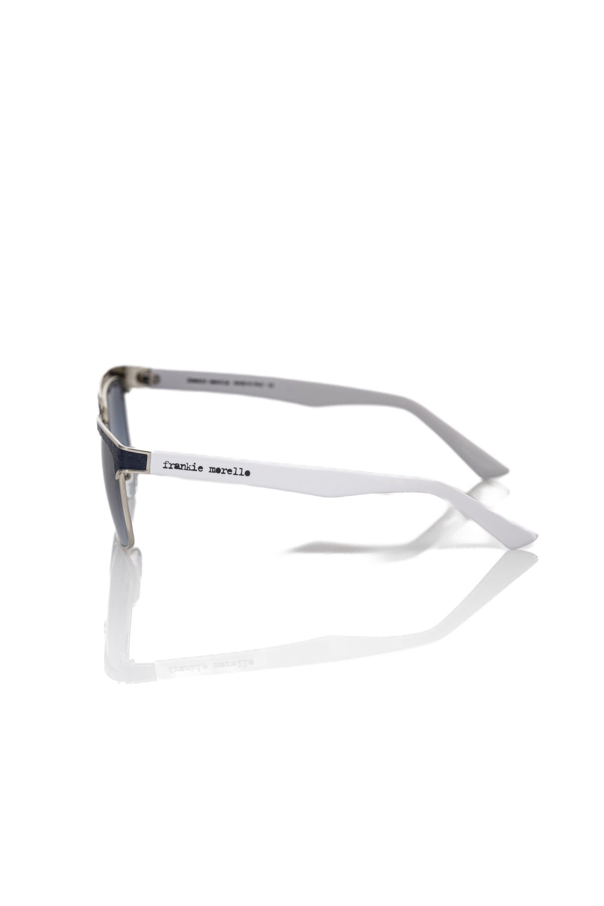 Frankie Morello Zwarte Metallic Vezel Heren Zonnebril