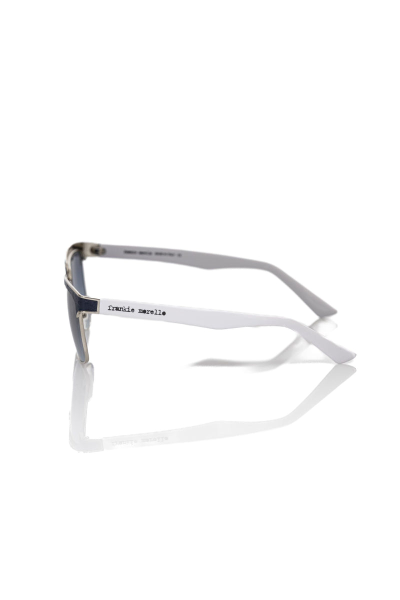 Frankie Morello Zwarte Metallic Vezel Heren Zonnebril