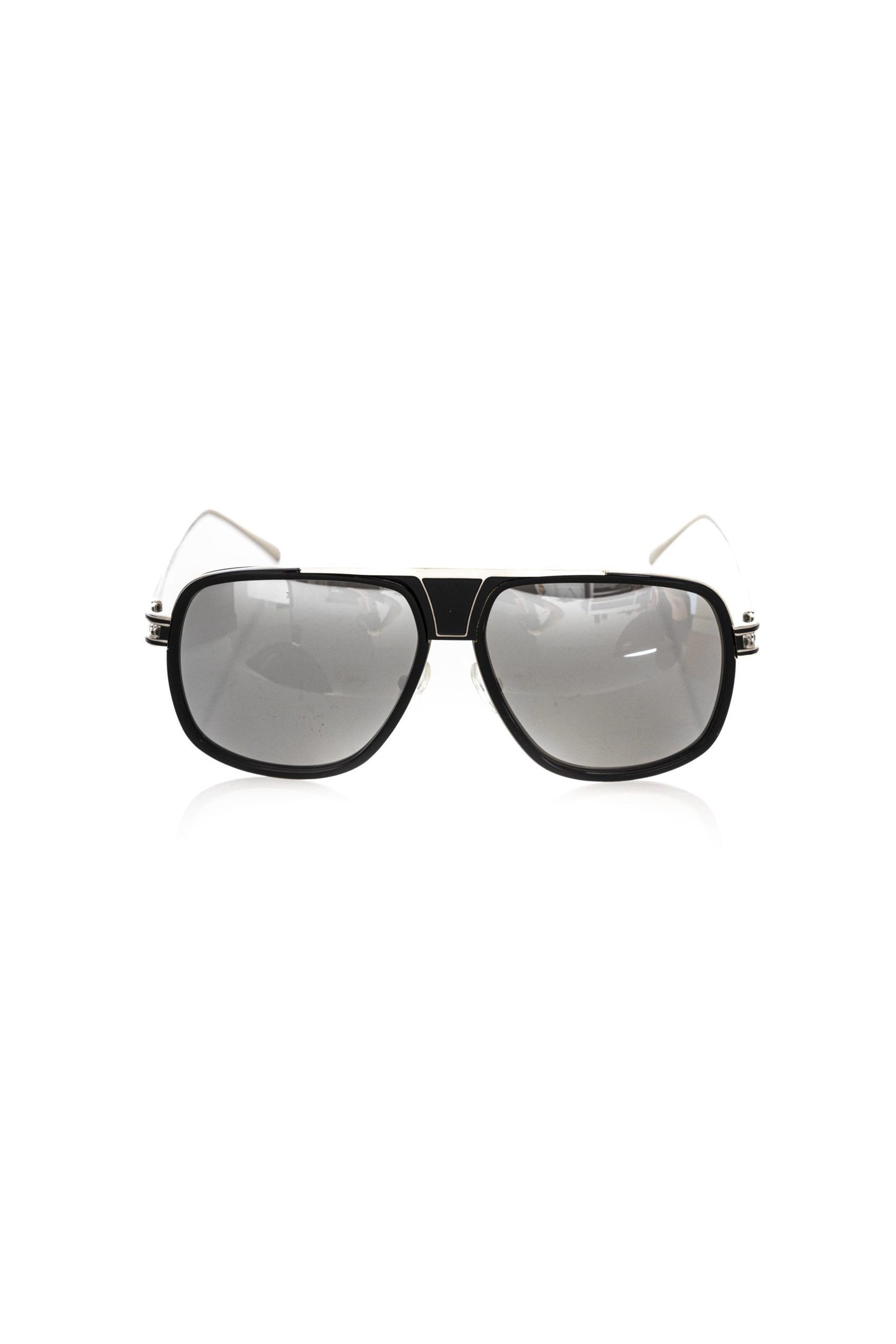 Lunettes de soleil Frankie Morello en fibre métallique noire pour homme