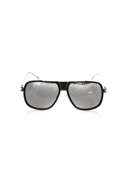 Lunettes de soleil Frankie Morello en fibre métallique noire pour homme