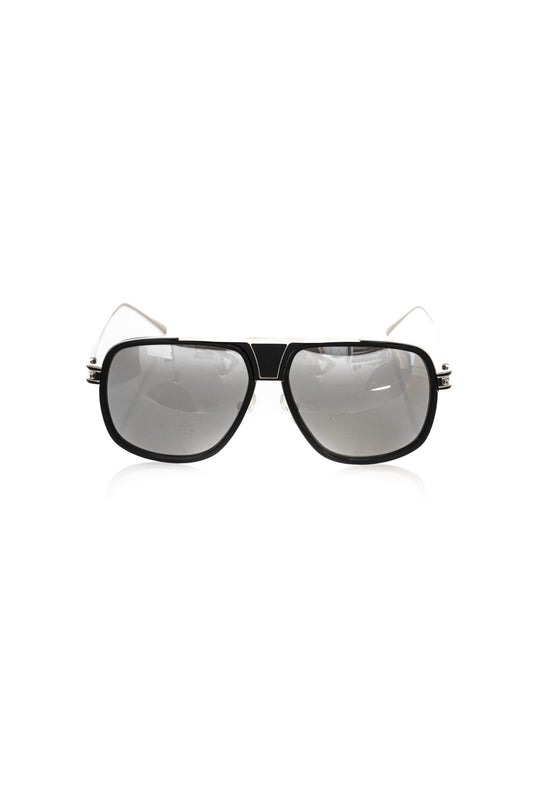 Lunettes de soleil Frankie Morello en fibre métallique noire pour homme