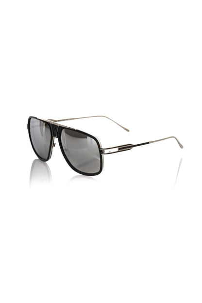 Lunettes de soleil Frankie Morello en fibre métallique noire pour homme