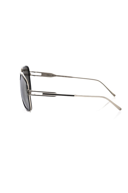 Lunettes de soleil Frankie Morello en fibre métallique noire pour homme