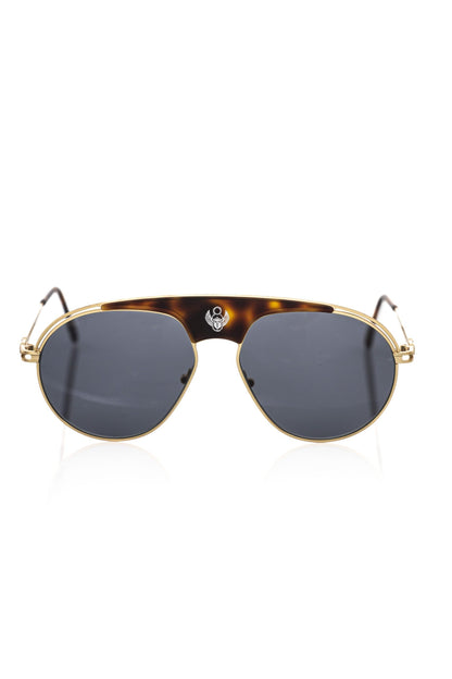 Lunettes de soleil brunes métallisées Frankie Morello pour homme