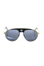 Lunettes de soleil pour homme Frankie Morello en fibre métallique noire