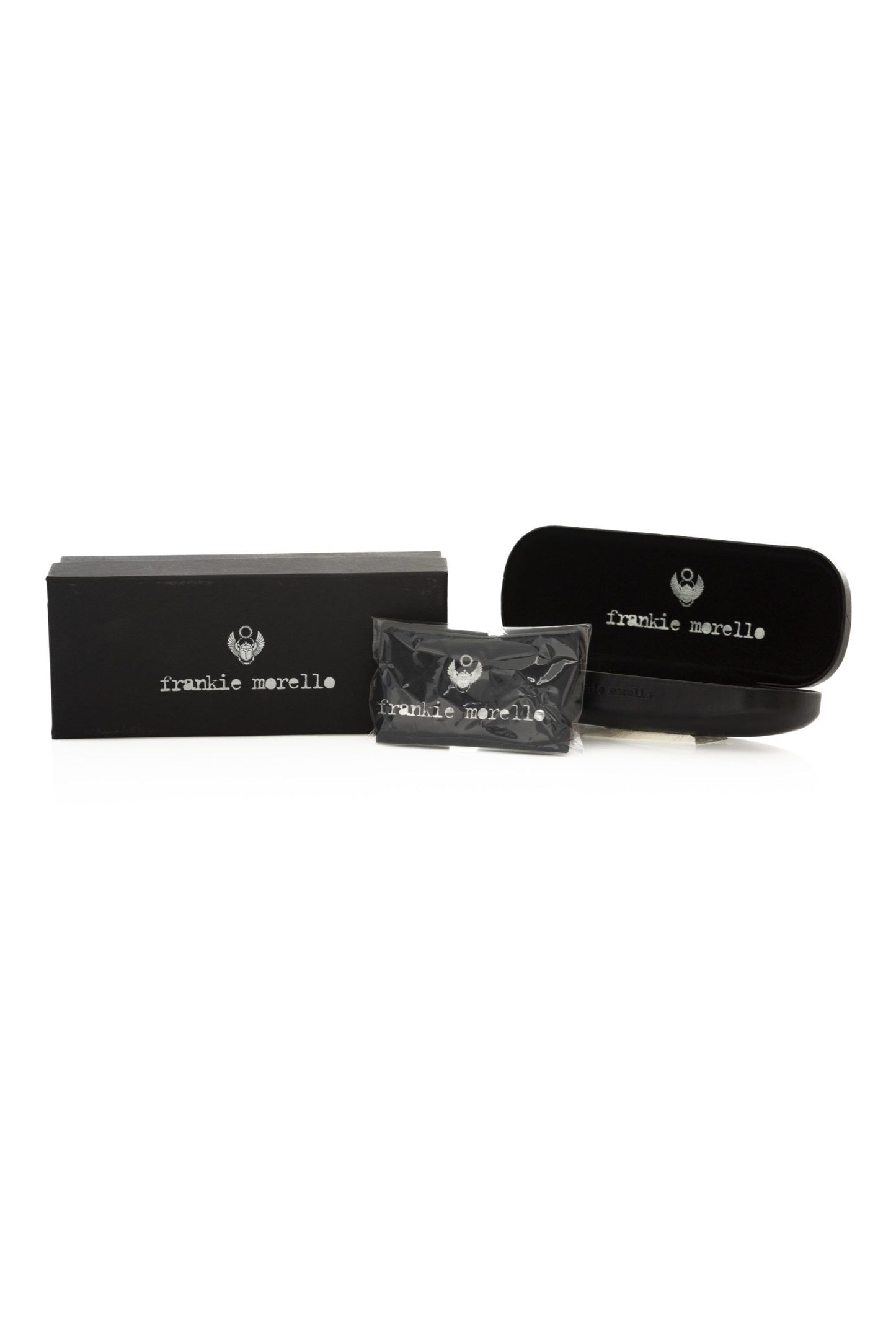 Lunettes de soleil pour homme Frankie Morello en fibre métallique noire