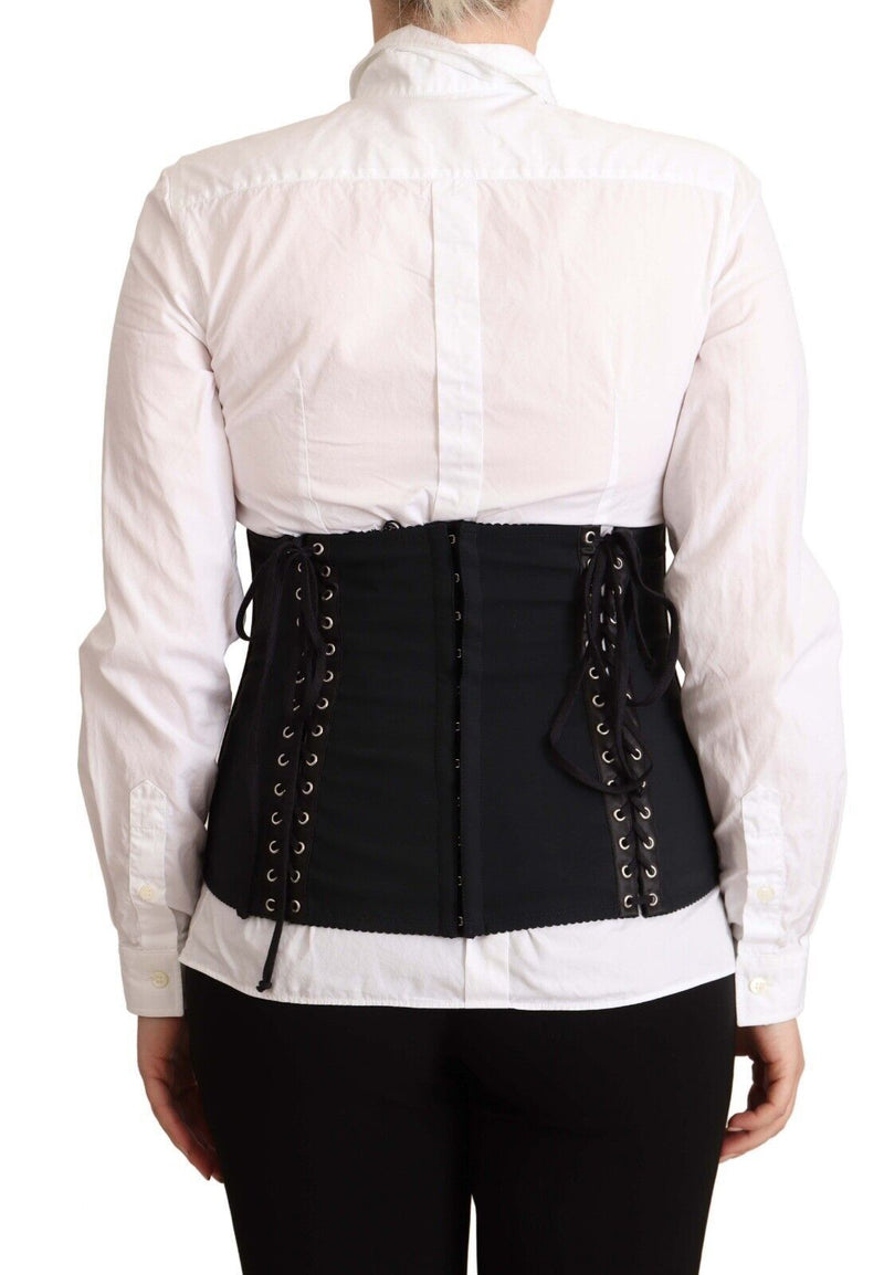 Dolce & Gabbana Black Corset Belt Top - Elegant & Versatile