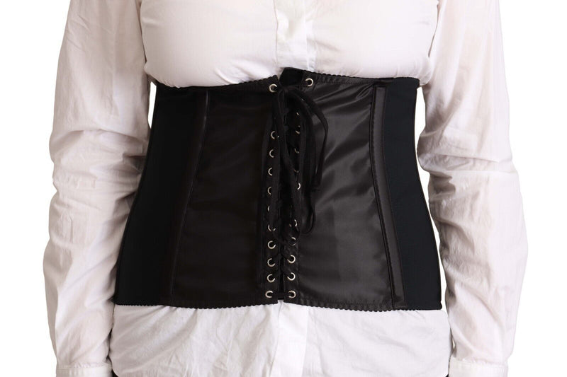 Dolce & Gabbana Black Corset Belt Top - Elegant & Versatile