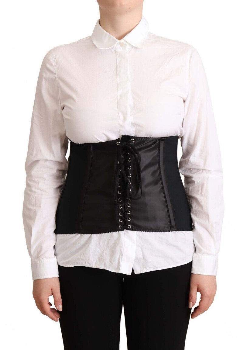 Dolce & Gabbana Black Corset Belt Top - Elegant & Versatile