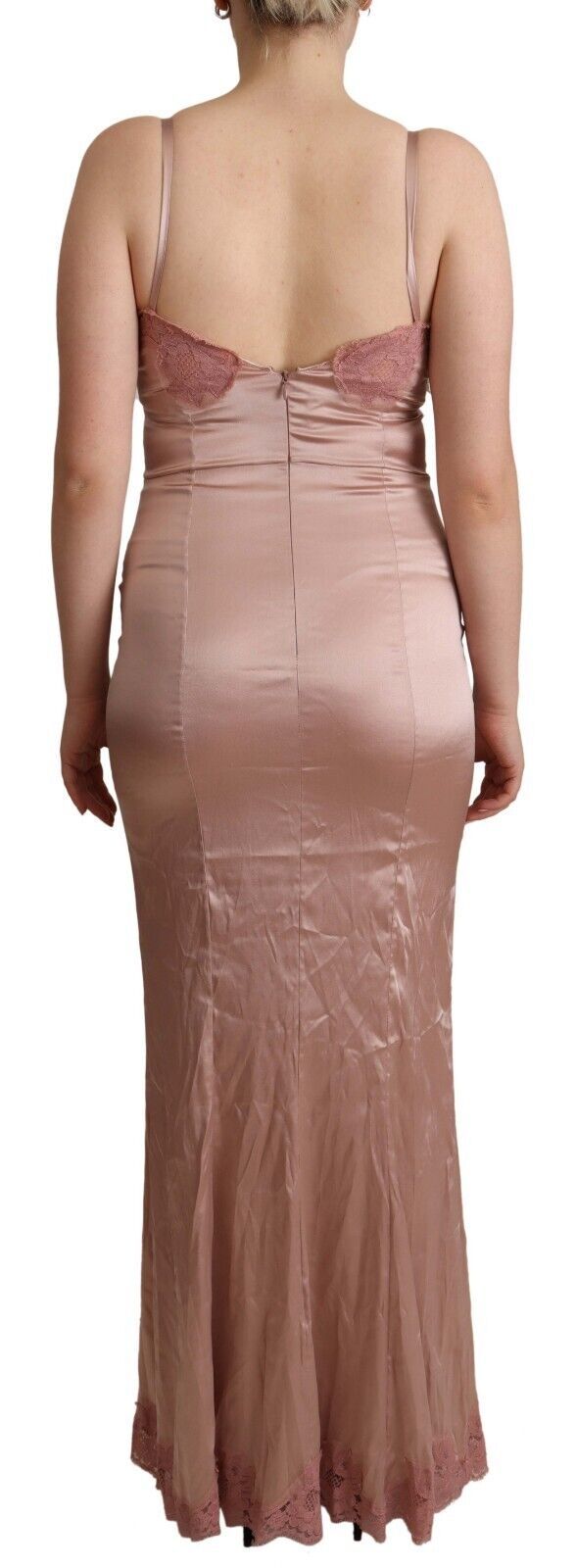 Dolce & Gabbana Pink Lace Long Bodycon Maxi Dress