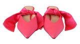 GIA COUTURE Pink Leather Lace Up Kitten Heels Pumps Shoes