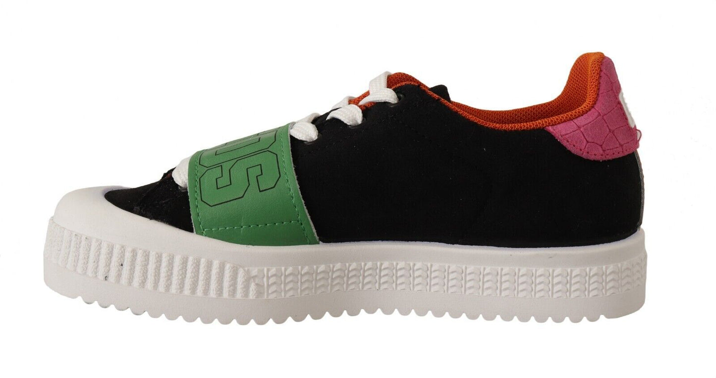 Sneakers basses en daim multicolores à lacets pour femmes GCDS