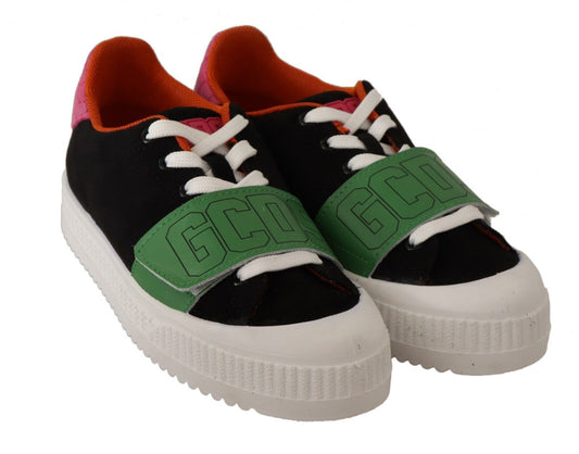 Sneakers basses en daim multicolores à lacets pour femmes GCDS