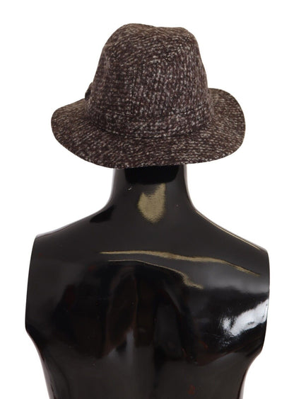 Chapeau en tweed texturé mélangé gris Dolce & Gabbana