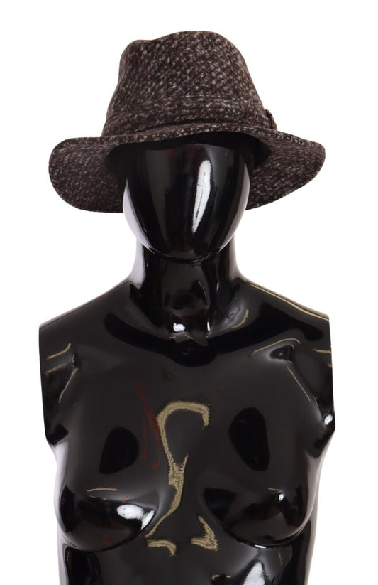 Chapeau en tweed texturé mélangé gris Dolce & Gabbana
