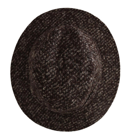 Chapeau en tweed texturé mélangé gris Dolce & Gabbana