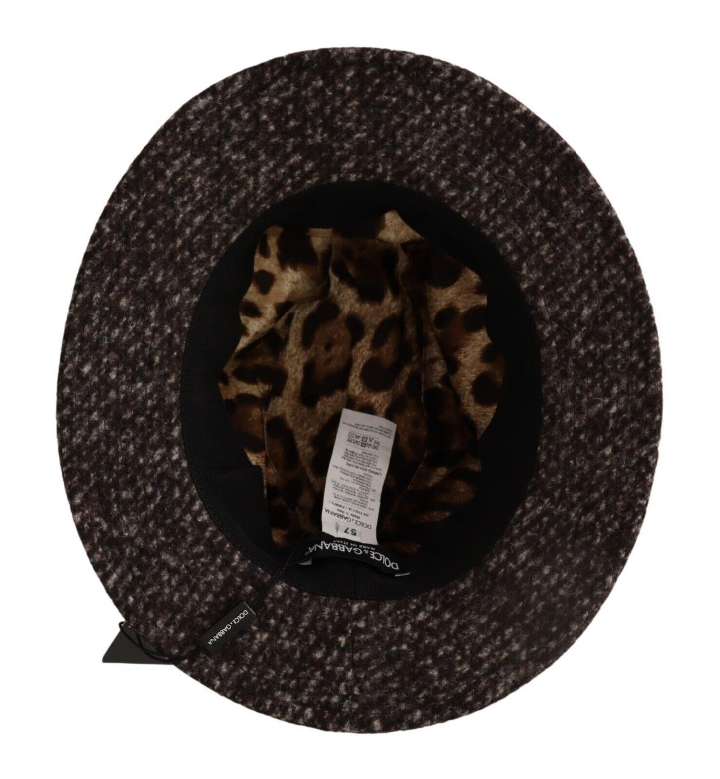 Chapeau en tweed texturé mélangé gris Dolce & Gabbana