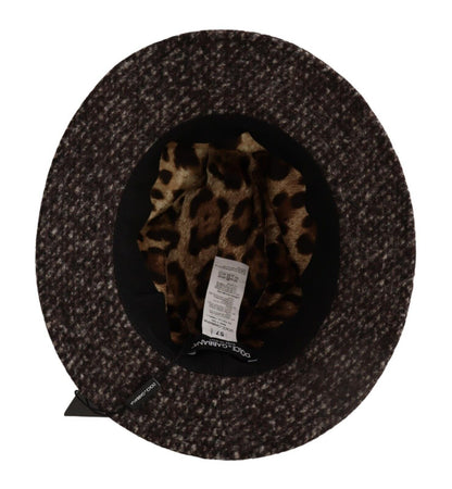 Chapeau en tweed texturé mélangé gris Dolce & Gabbana
