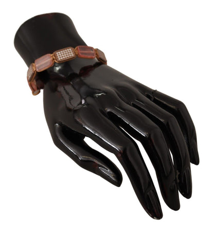 Nialaya Multicolor Kristallen Logo Versierde Verstelbare Armband