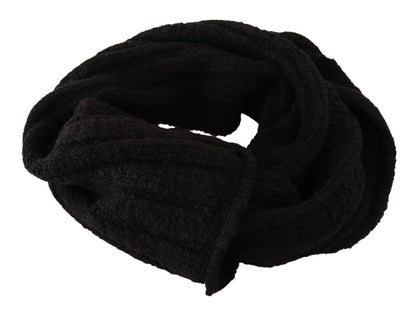 Écharpe châle unisexe en laine vierge noire Dolce & Gabbana