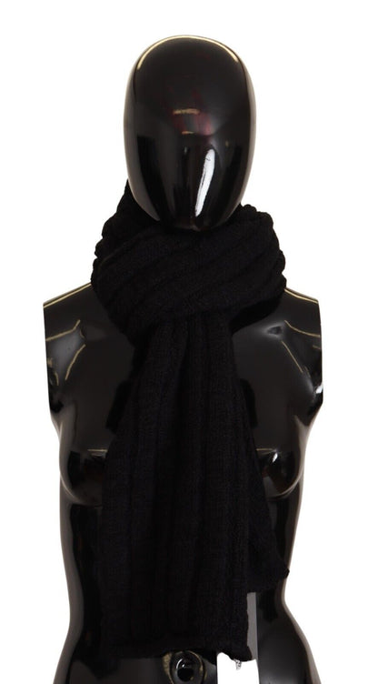 Écharpe châle unisexe en laine vierge noire Dolce & Gabbana