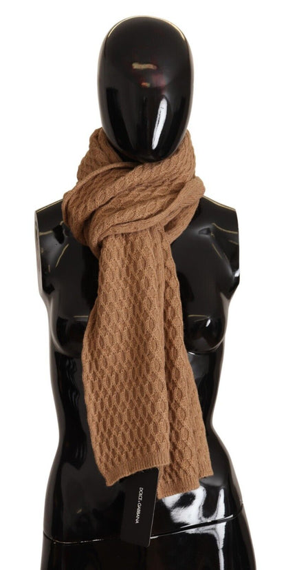 Écharpe en tricot marron foncé Dolce & Gabbana en cachemire camel