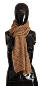 Écharpe en tricot marron foncé Dolce & Gabbana en cachemire camel