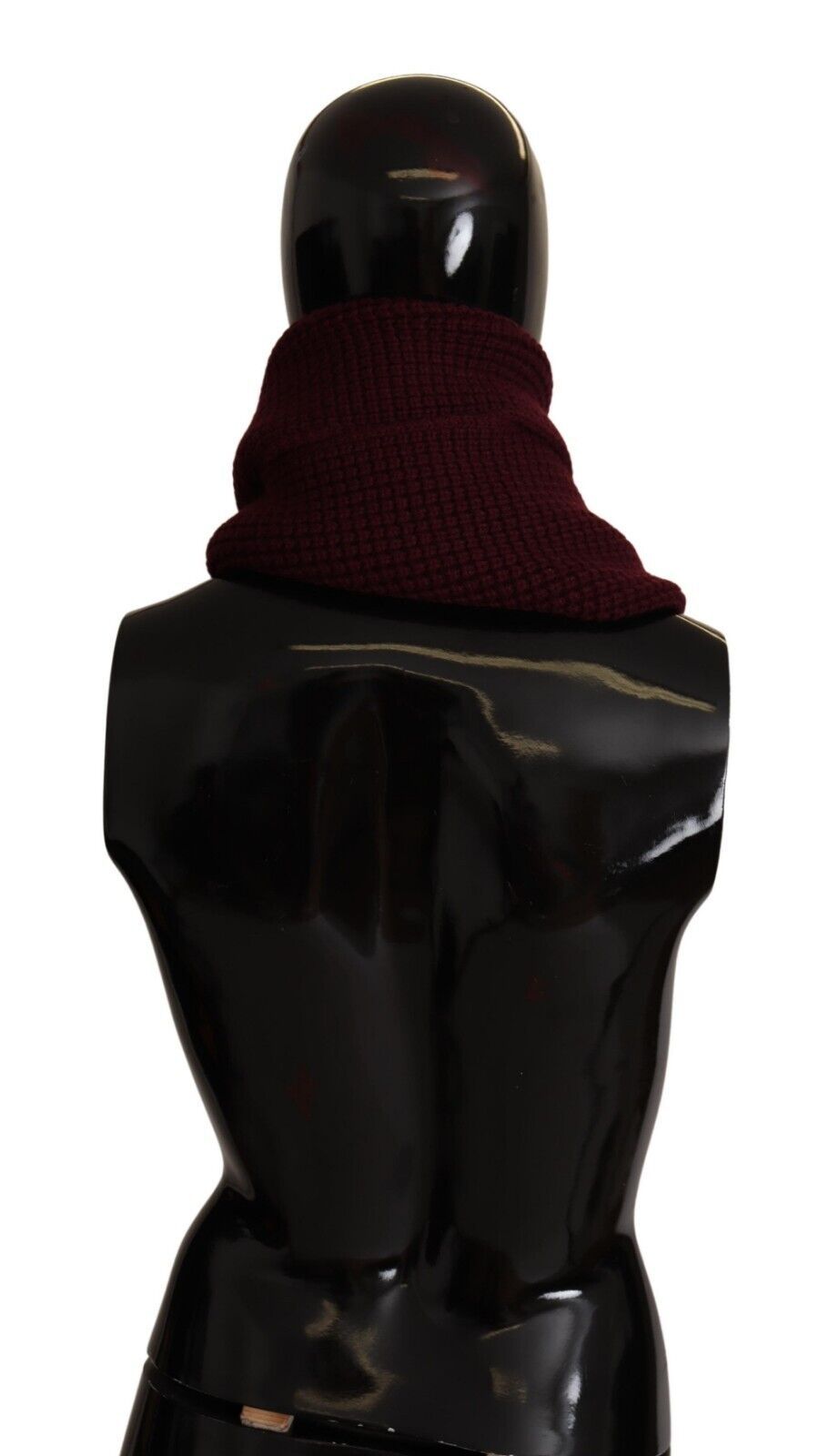 Écharpe en tricot châle à logo en cachemire rouge foncé Dolce & Gabbana