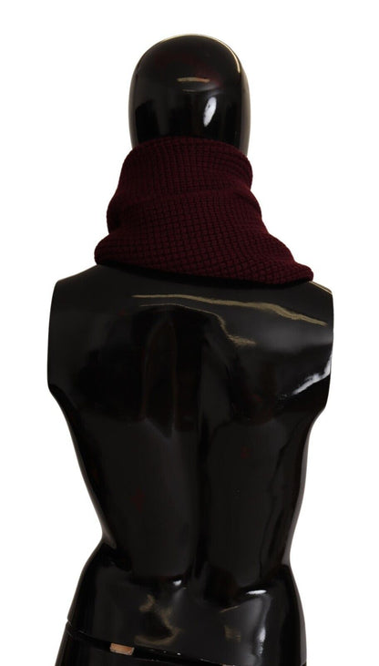 Écharpe en tricot châle à logo en cachemire rouge foncé Dolce & Gabbana