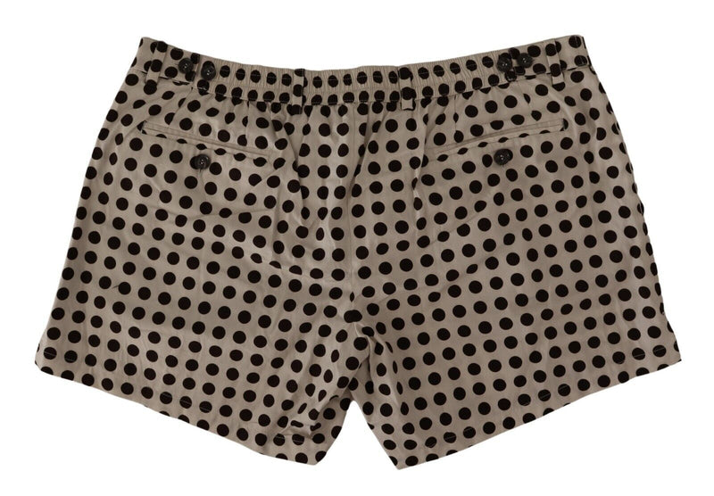 Dolce &amp; Gabbana zwarte en witte geruite katoenen en linnen shorts
