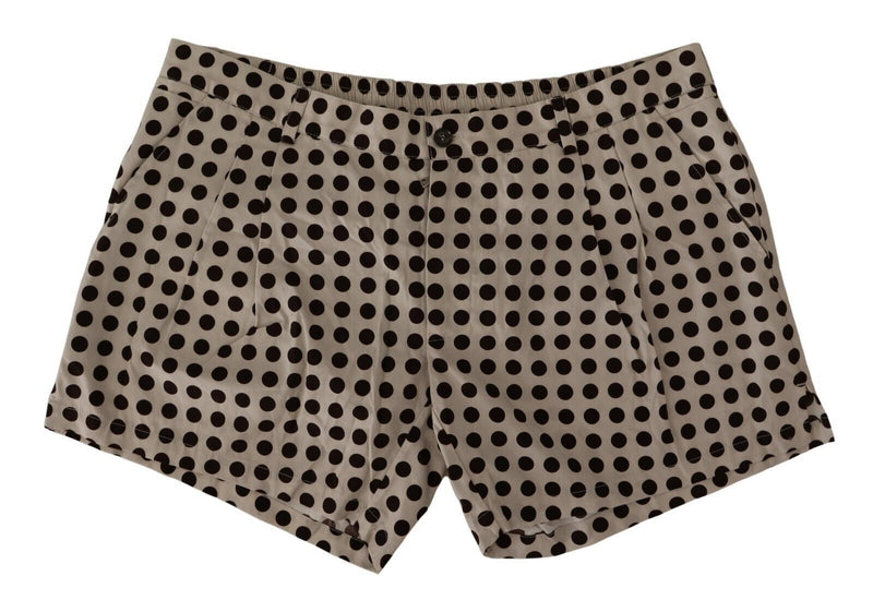 Dolce &amp; Gabbana zwarte en witte geruite katoenen en linnen shorts