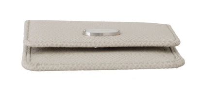 Étui portefeuille de poche en cuir Dauphine blanc Dolce &amp; Gabbana pour préservatifs