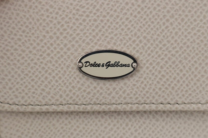 Étui portefeuille de poche en cuir Dauphine blanc Dolce &amp; Gabbana pour préservatifs