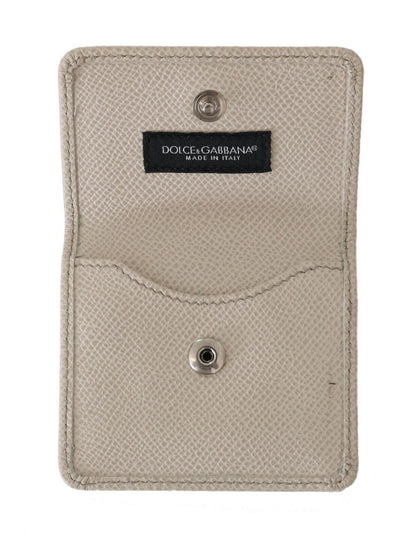 Étui portefeuille de poche en cuir Dauphine blanc Dolce &amp; Gabbana pour préservatifs