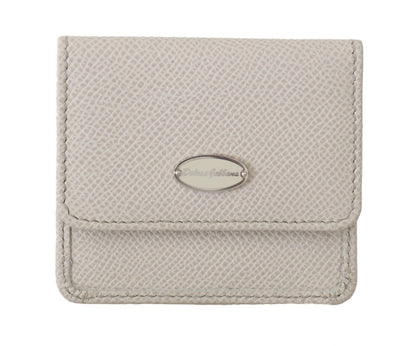 Étui portefeuille de poche en cuir Dauphine blanc Dolce &amp; Gabbana pour préservatifs