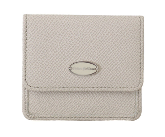 Étui portefeuille de poche en cuir Dauphine blanc Dolce &amp; Gabbana pour préservatifs