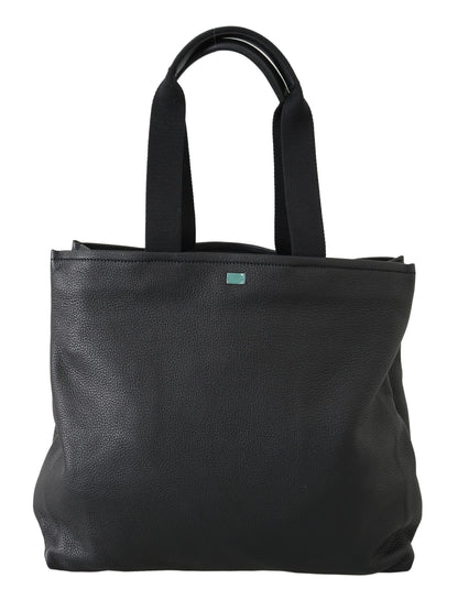 Sac fourre-tout de voyage en cuir noir Dolce &amp; Gabbana #DGFAMILY