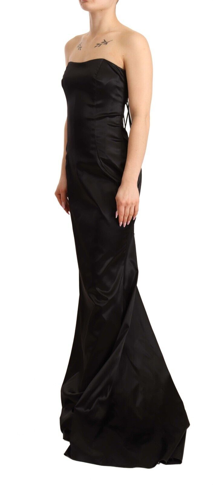 Dolce & Gabbana Robe de Soirée Noire en Soie Stretch
