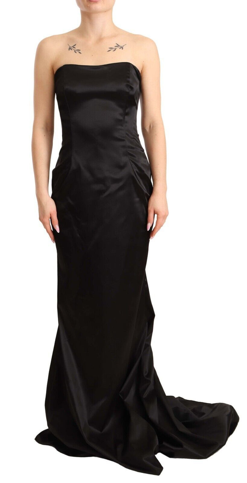 Dolce & Gabbana Robe de Soirée Noire en Soie Stretch