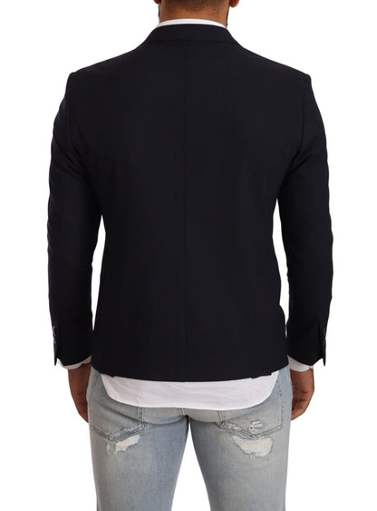 Veste de costume noire à simple boutonnage et un bouton de Domenico Tagliente