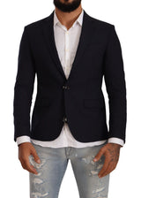 Veste de costume noire à simple boutonnage et un bouton de Domenico Tagliente