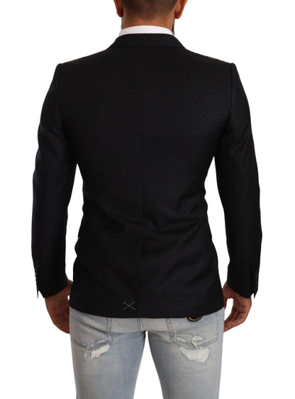 Veste MARTINI noire à pois et à double boutonnage de Dolce & Gabbana