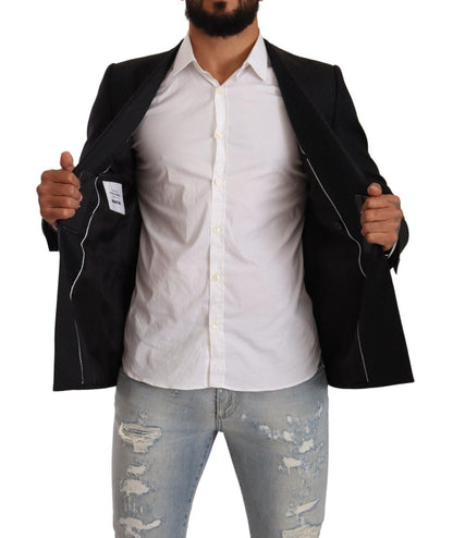 Veste MARTINI noire à pois et à double boutonnage de Dolce & Gabbana
