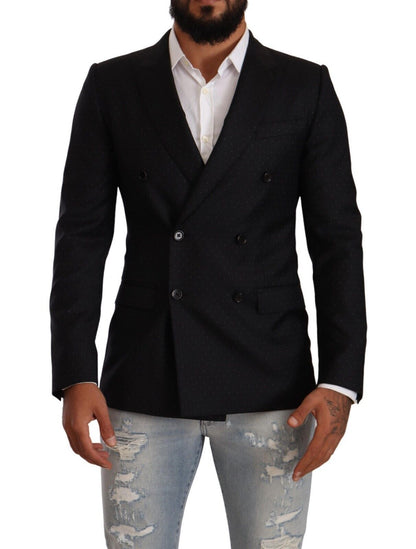Veste MARTINI noire à pois et à double boutonnage de Dolce & Gabbana